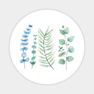 Blue and green plant Magnet